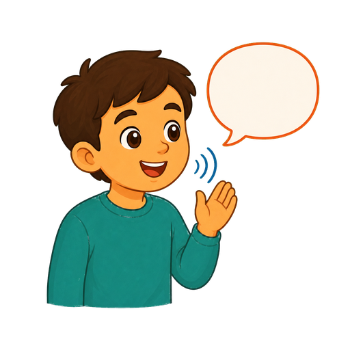 A child with a speech bubble